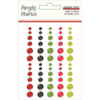 Simple Stories Make It Merry Embellishments - Enamel Dots